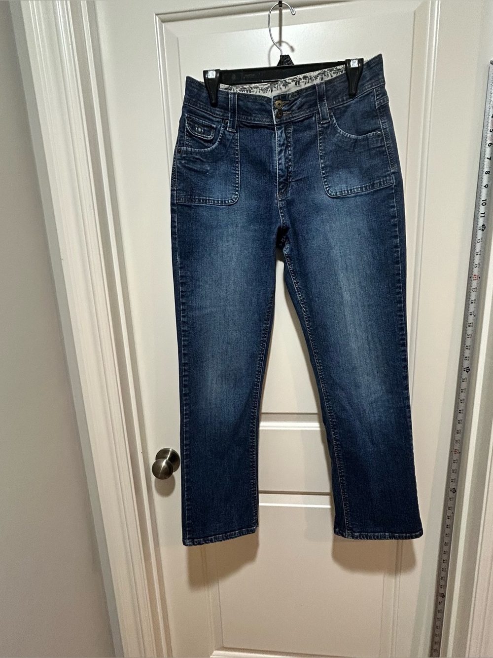 Riders by LEE Women's 12/30S Dark Blue comfort no gap waist Straight Jeans